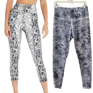 MARIKA High Rise Legging Women Snakeskin Printed Lux Black White Small EUC